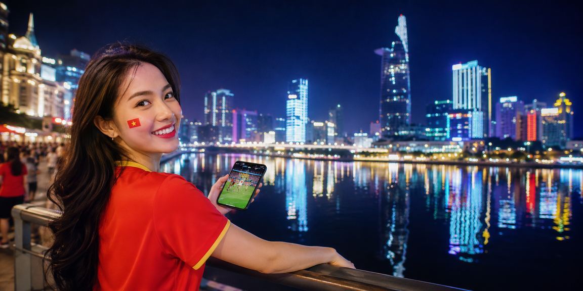 Người dùng TP.HCM xem kèo bóng đá và đặt cược trên điện thoại buổi tối